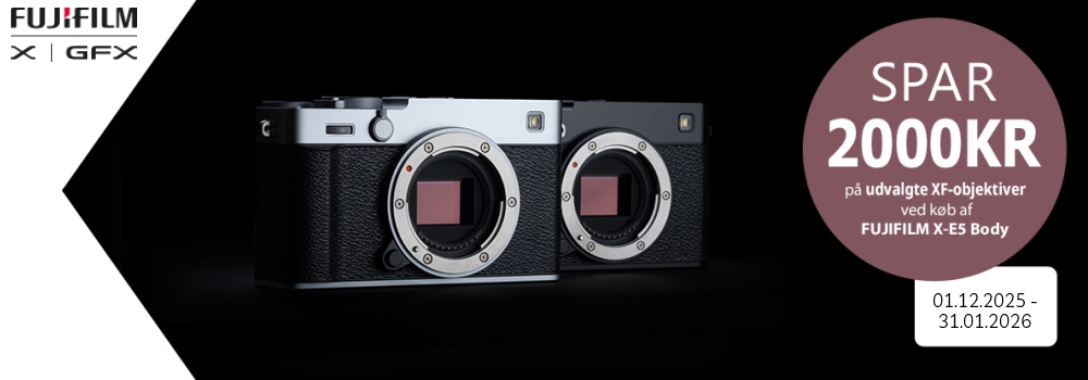 Spar 2.000 kroner på X-E5 kampagne gælder t.o.m 31.01.2026